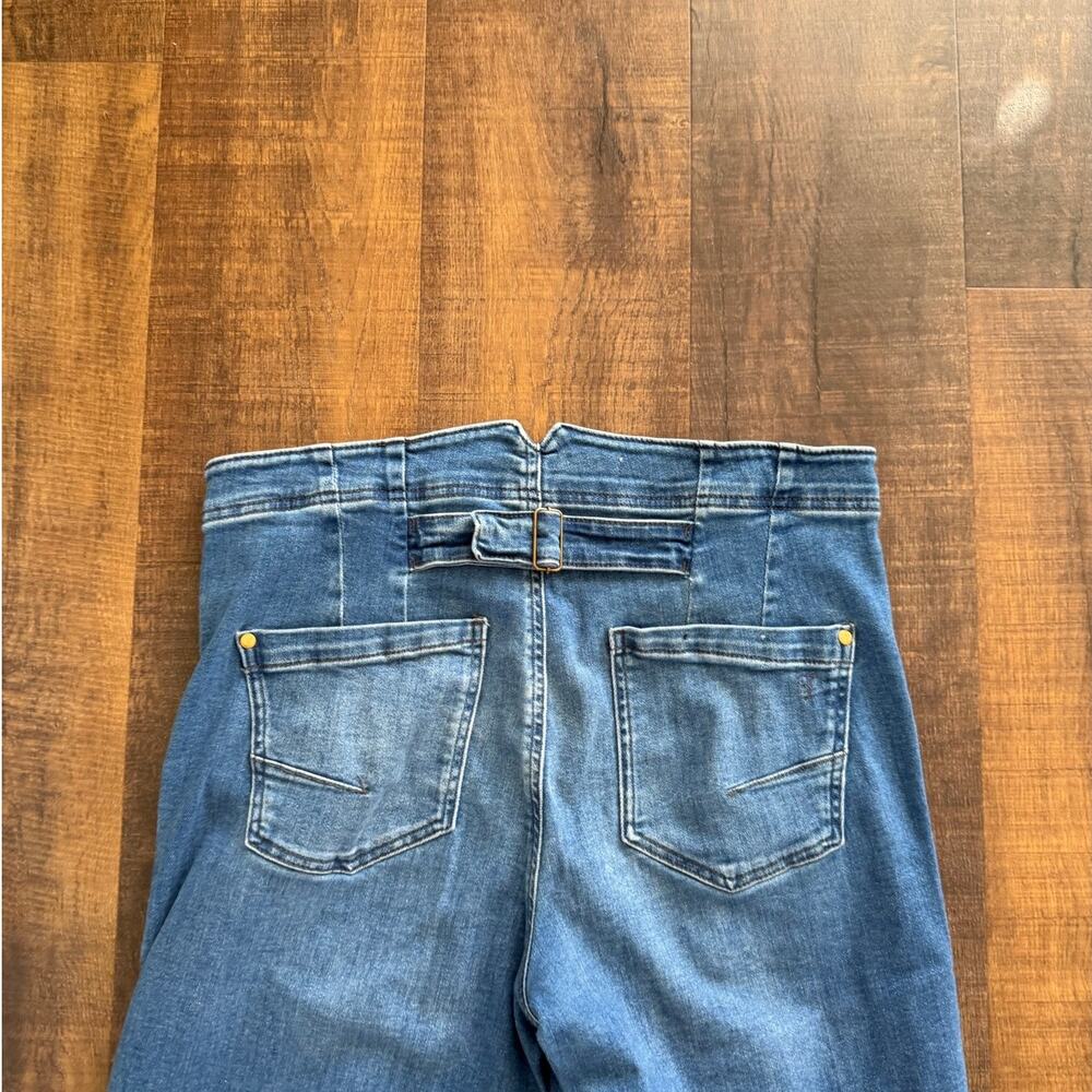 Pilcro Anthropologie Wide Leg Jeans High Rise Sailor Button Detail Size 31 - Picture 5 of 9